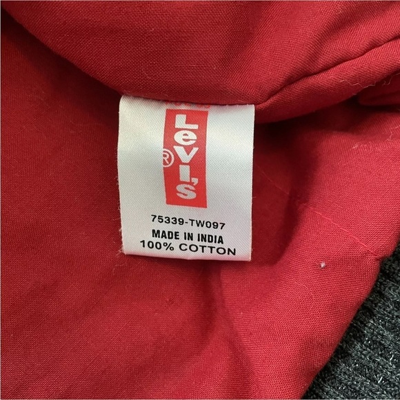 Levi Strauss Large Red Tab Black Bomber Jacket ~ Levi’s Graphic Motorcycle Y2K - Picture 9 of 9
